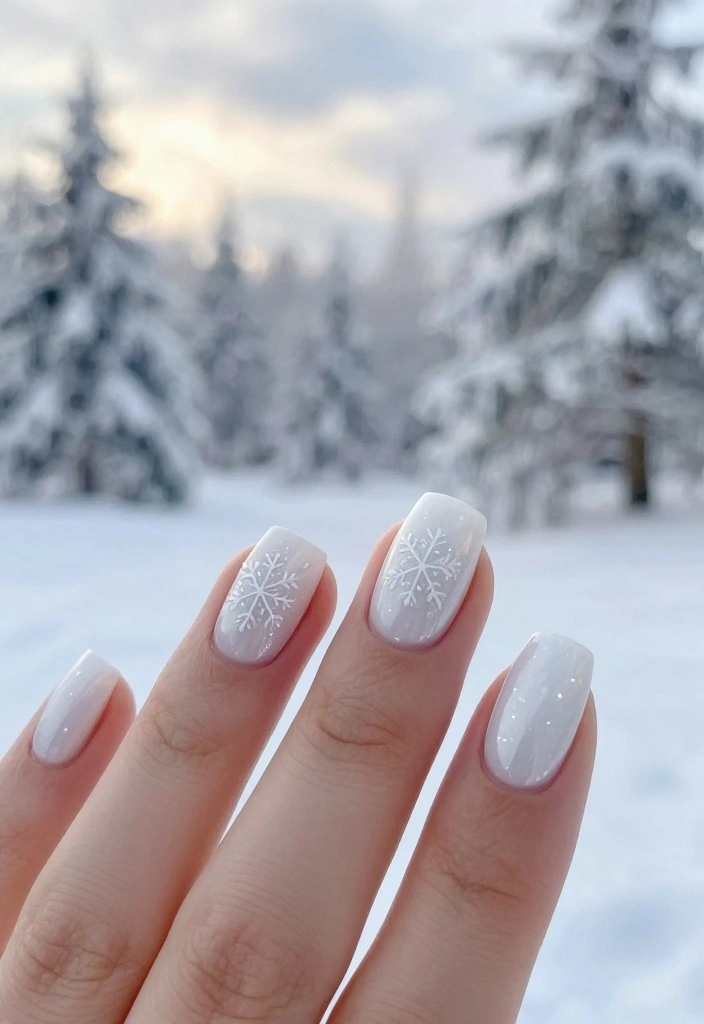 16 Must-Try Cute Gel Nail Colors for Every Season! - 4. Winter Wonderland White 1