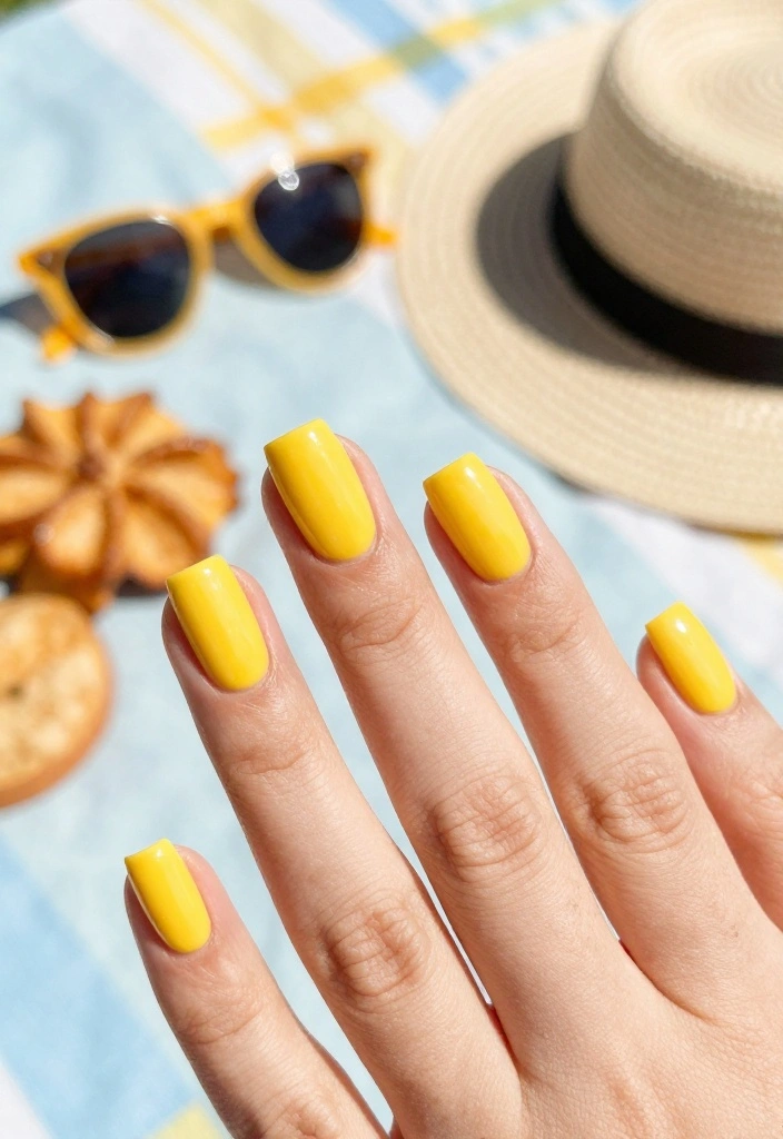 16 Retro Nails Colors That Will Make You Fall in Love! - 5. Sunny Yellow 1