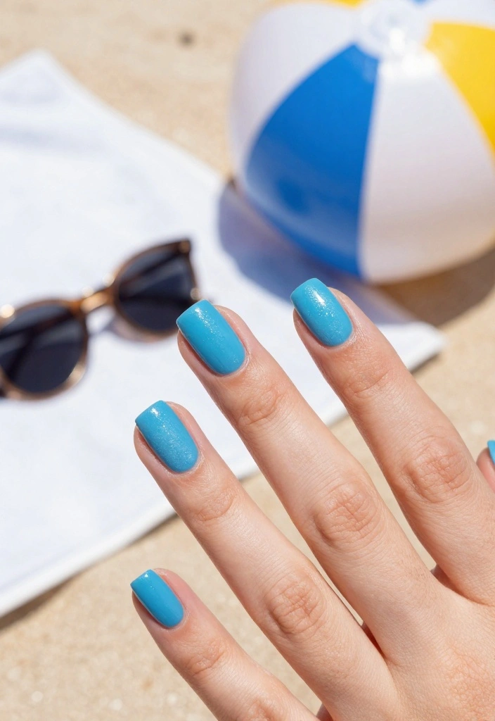 16 Retro Nails Colors That Will Make You Fall in Love! - 6. Ocean Blue 1