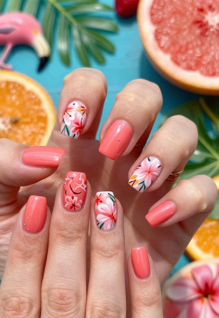 16 Retro Nails Colors That Will Make You Fall in Love! - 8. Flamingo Coral 1