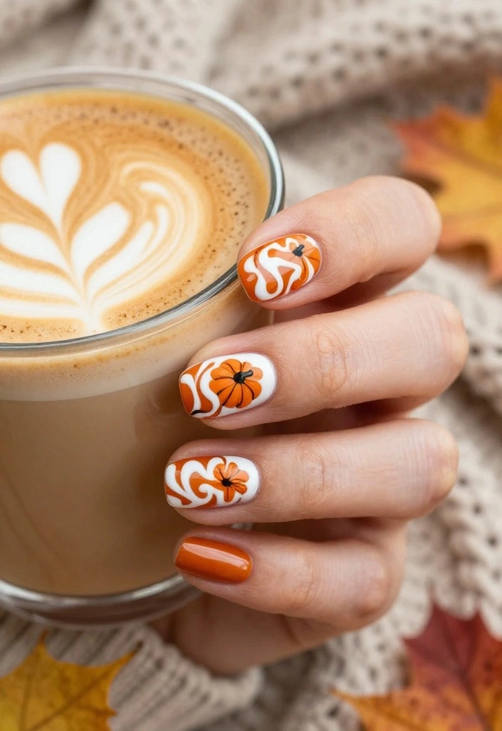 16 Thanksgiving Nail Designs That Capture the Essence of Fall! - 1. Pumpkin Spice Delight 1