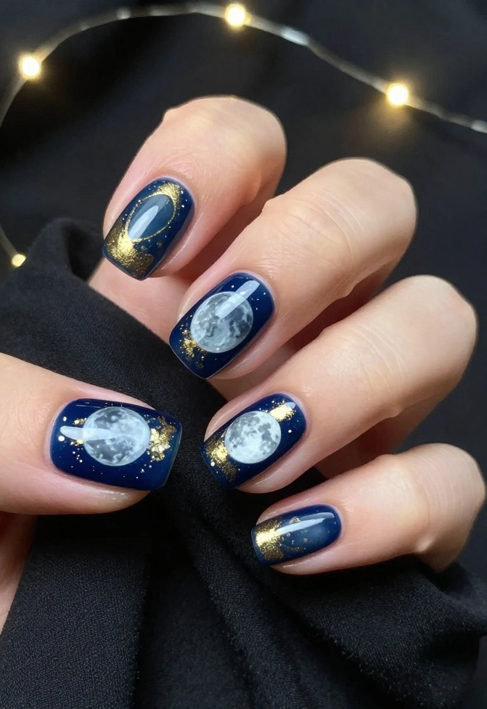 16 Thanksgiving Nail Designs That Capture the Essence of Fall! - 13. Harvest Moon 1