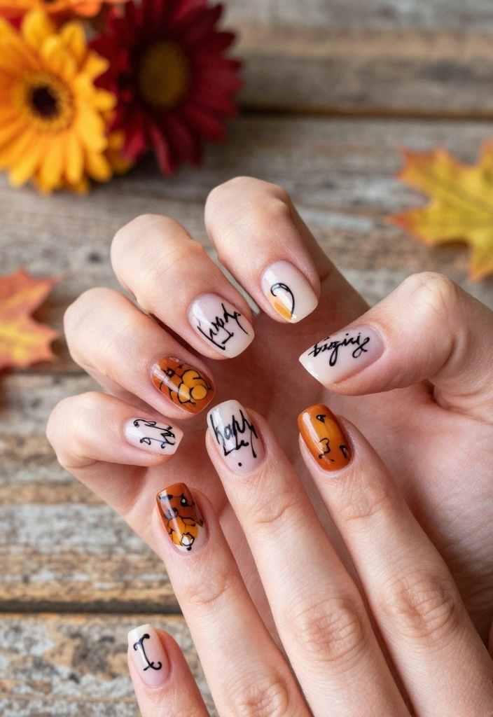 16 Thanksgiving Nail Designs That Capture the Essence of Fall! - 15. Thanksgiving Greetings 1