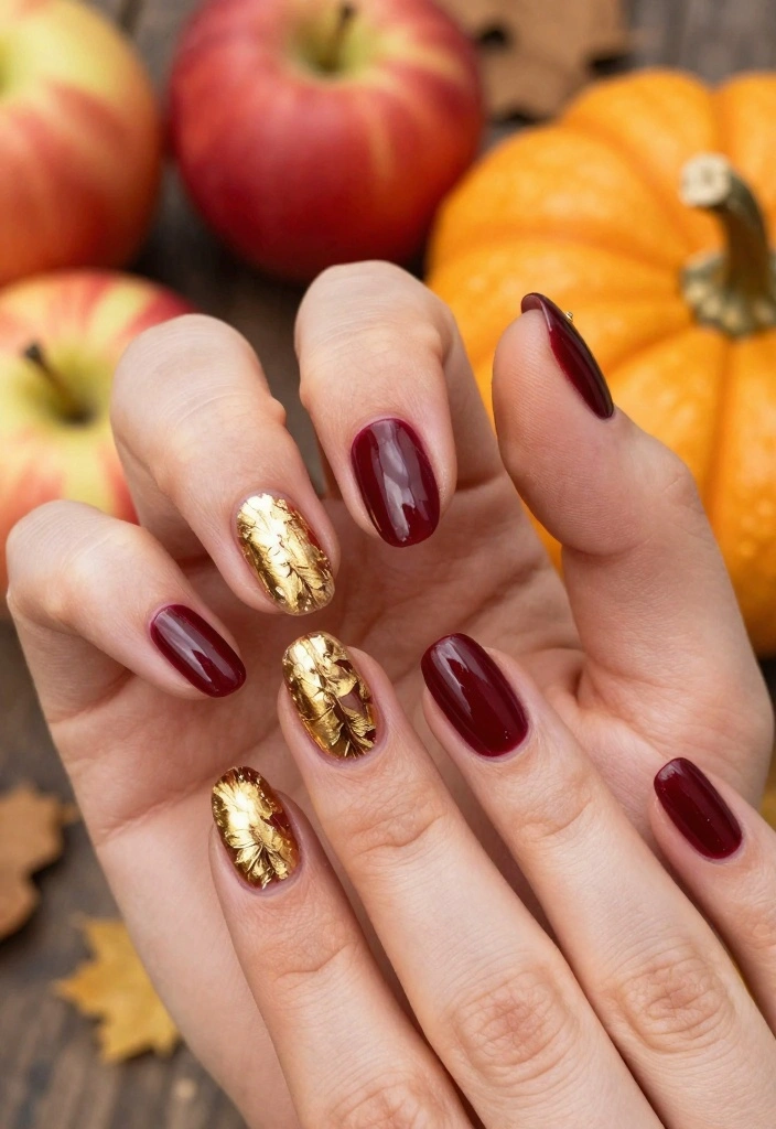 16 Thanksgiving Nail Designs That Capture the Essence of Fall! - 3. Golden Harvest 1