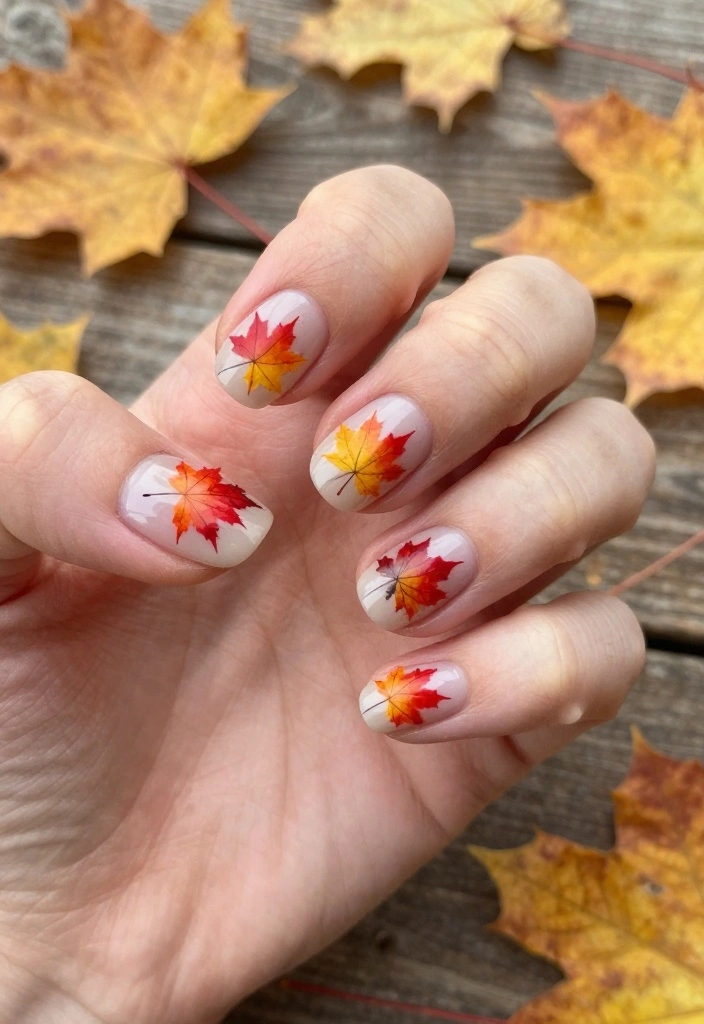 16 Thanksgiving Nail Designs That Capture the Essence of Fall! - 8. Maple Leaf Motifs 1