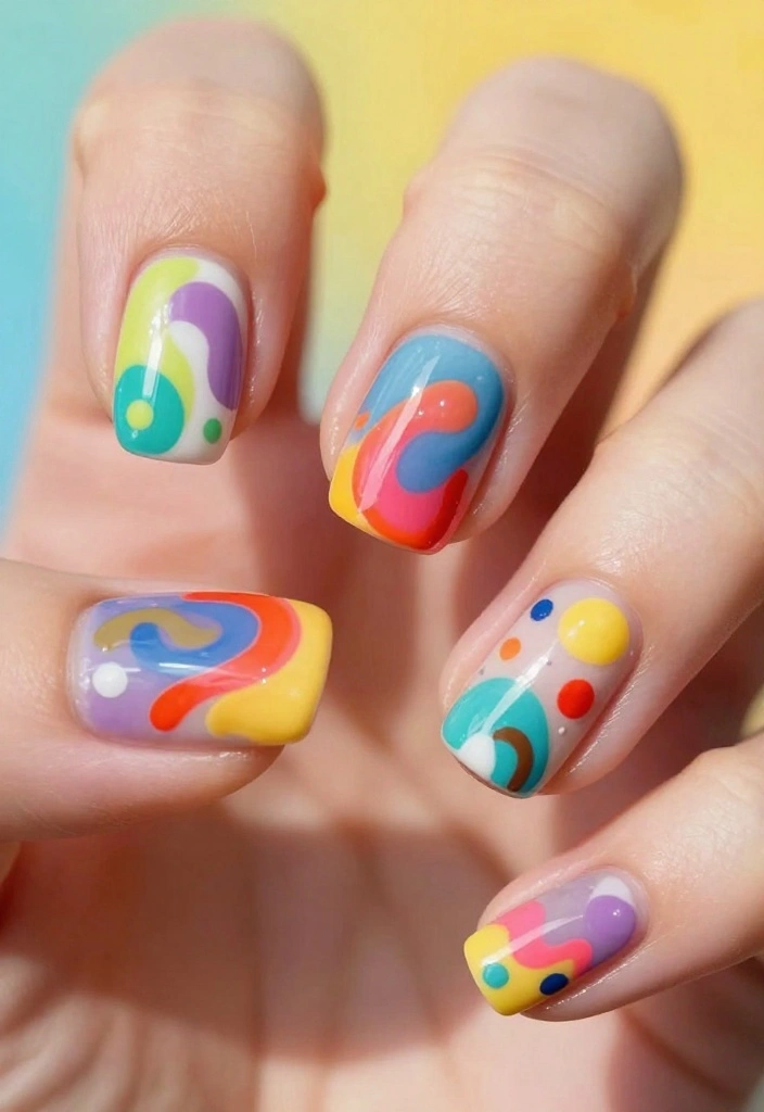 16 Trendy Homecoming Nail Designs That'll Keep You Ahead of the Game! - 12. Abstract Art 1