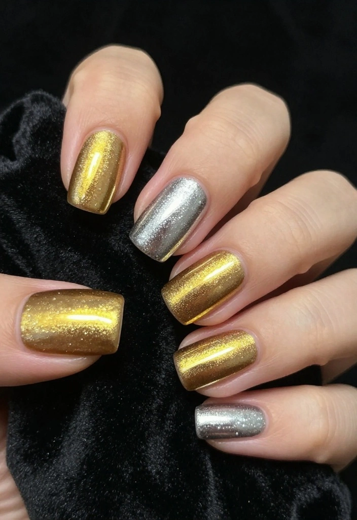 16 Trendy Homecoming Nail Designs That'll Keep You Ahead of the Game! - 5. Metallic Marvels 1