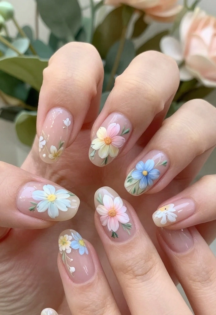 16 Trendy Homecoming Nail Designs That'll Keep You Ahead of the Game! - 7. Floral Fantasy 1