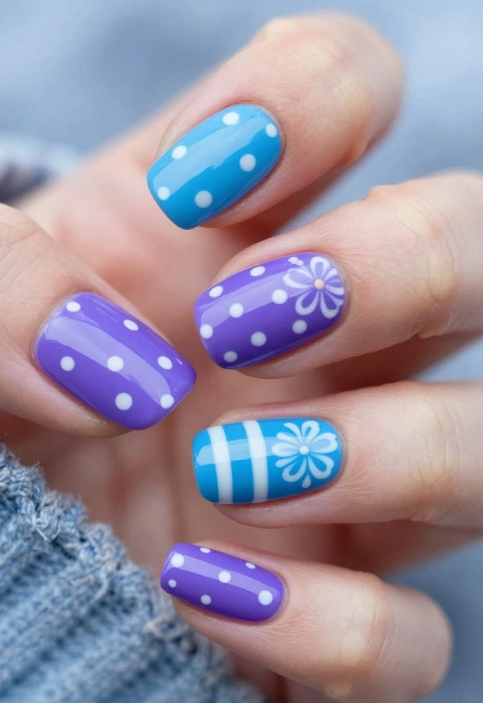 16 Warm Nails Ideas to Help You Nail Winter Fashion Effortlessly! - 11. Layering Patterns 1