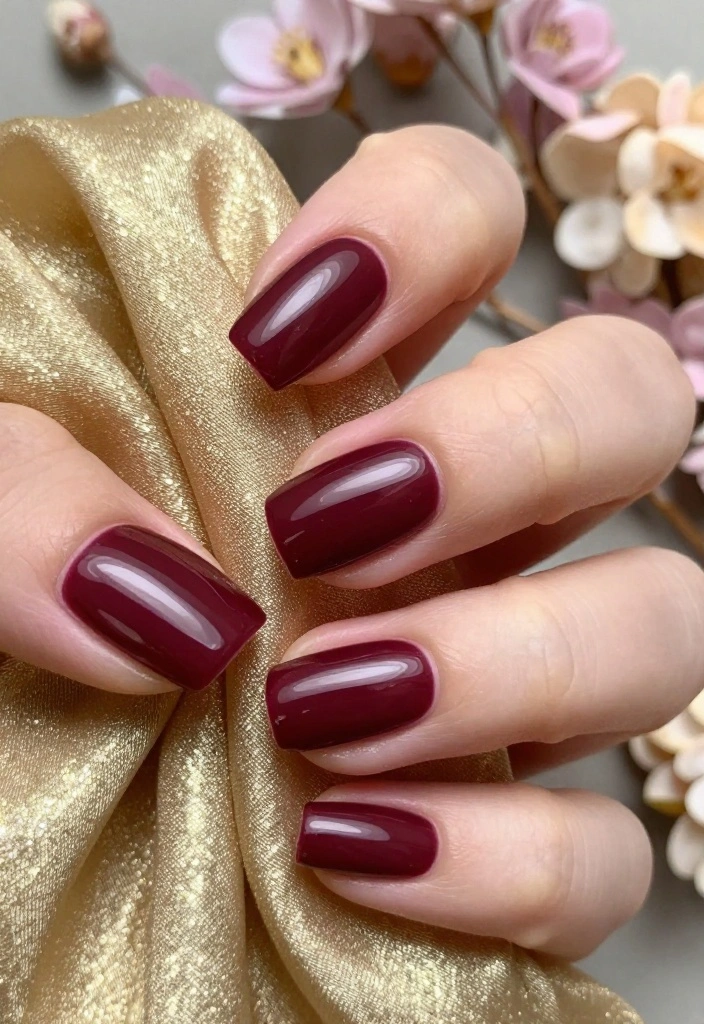 16 Warm Nails Ideas to Help You Nail Winter Fashion Effortlessly! - 4. Deep Plum Perfection 1