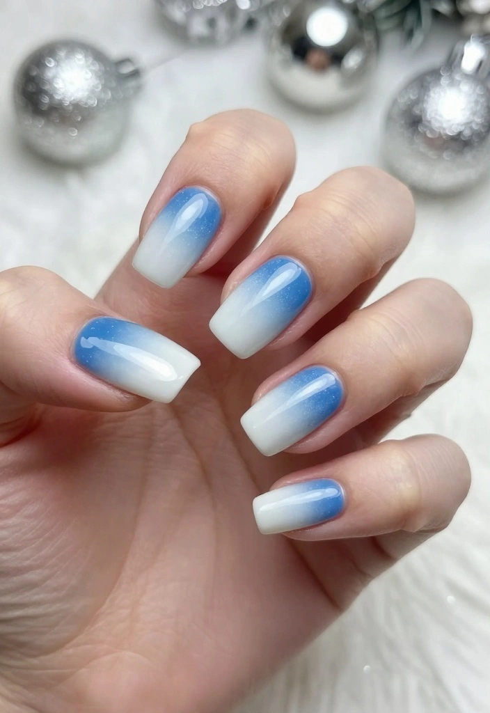 16 Warm Nails Ideas to Help You Nail Winter Fashion Effortlessly! - 8. Frosted Ombre 1