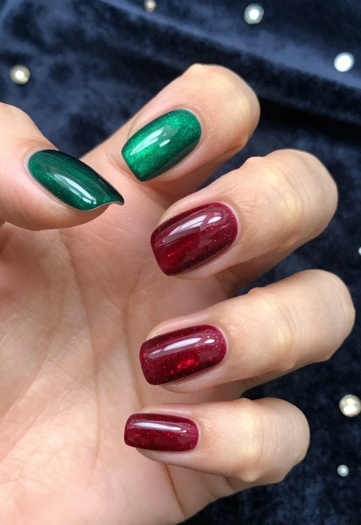 16 Warm Nails Ideas to Help You Nail Winter Fashion Effortlessly! - 9. Jewel Tones for a Luxe Look 1