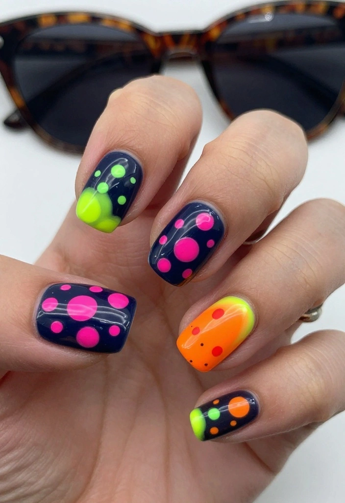 17 Dots Nails Hacks That Will Elevate Your Nail Game Instantly! - 7. Neon Dots 1