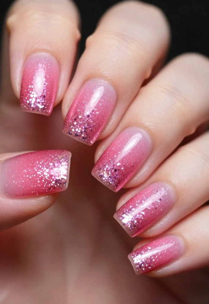 17 Eye-Catching Bright Nail Designs for Every Season - 11. Gradient Glitter 1