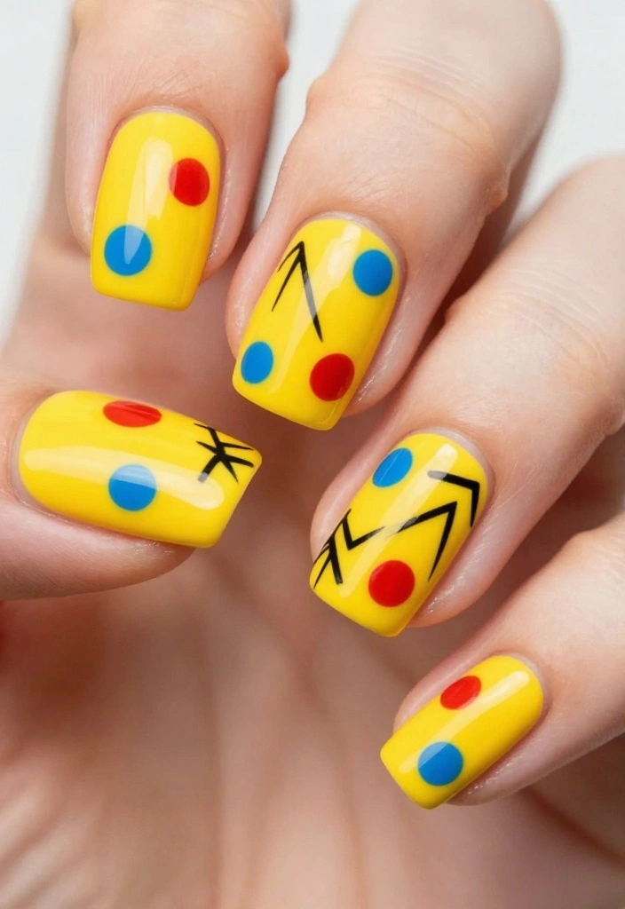 17 Eye-Catching Bright Nail Designs for Every Season - 17. Pop Art Fun 1
