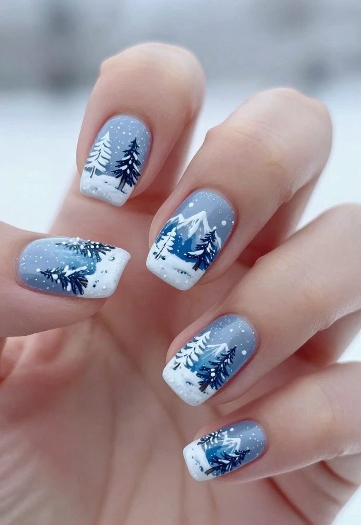 17 Must-Try Winter Nail Art Patterns That Are Perfect for Any Occasion! - 6. Winter Wonderland 1