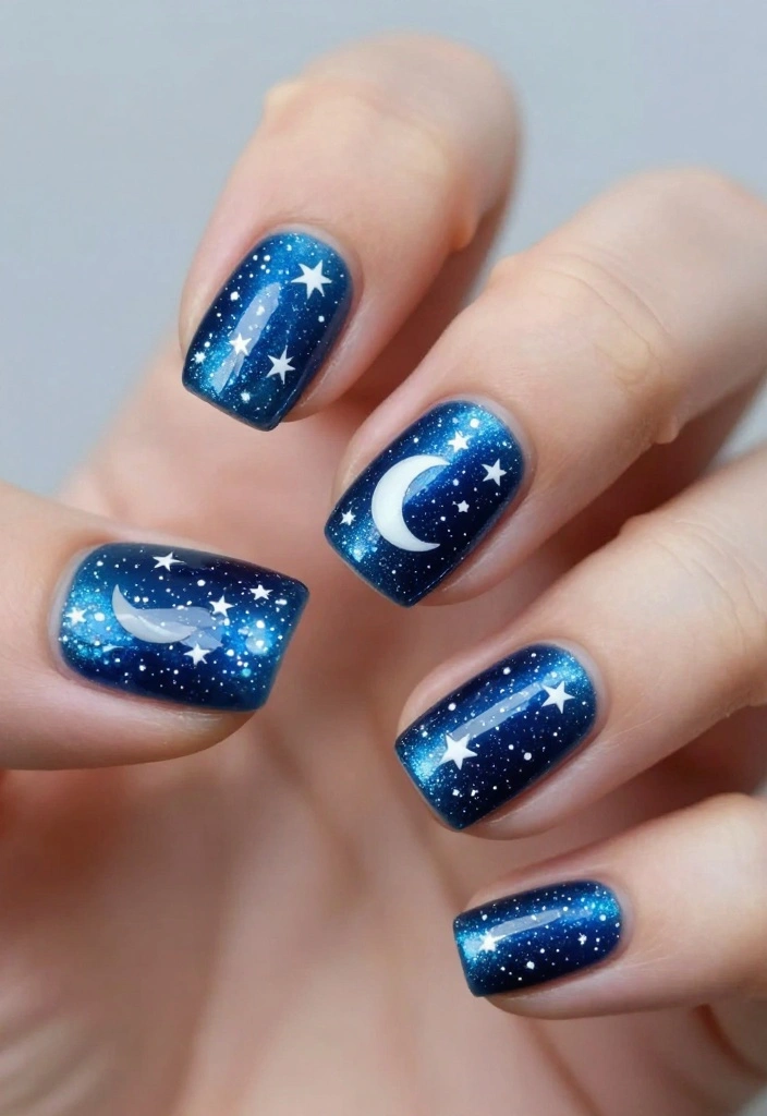 17 Must-Try Winter Nail Art Patterns That Are Perfect for Any Occasion! - 9. Starry Night 1