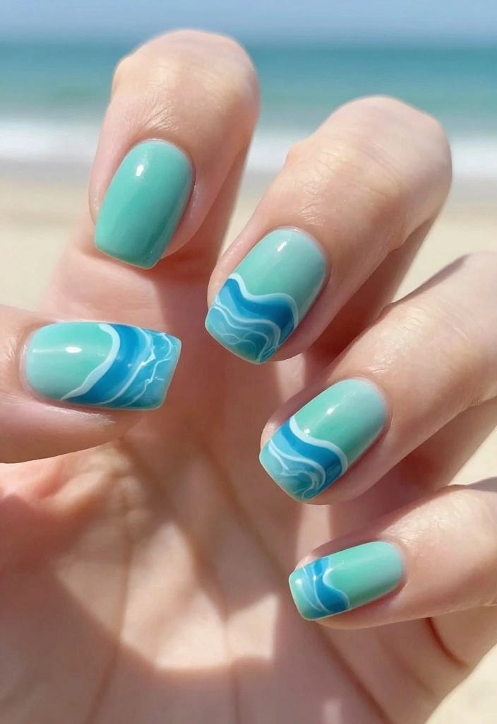 17 Unique Acrylic Nails Ideas That Will Transform Your Nail Game Without Compromising Nail Health! - 16. Tidal Wave 1
