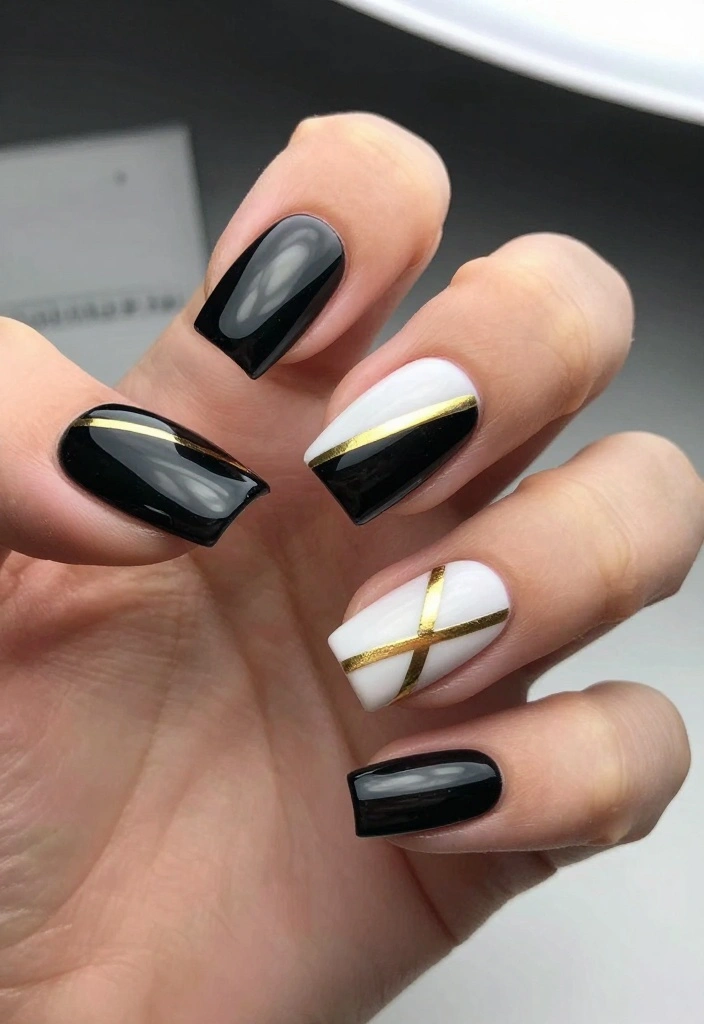 17 Unique Acrylic Nails Ideas That Will Transform Your Nail Game Without Compromising Nail Health! - 3. Geometric Glam 1