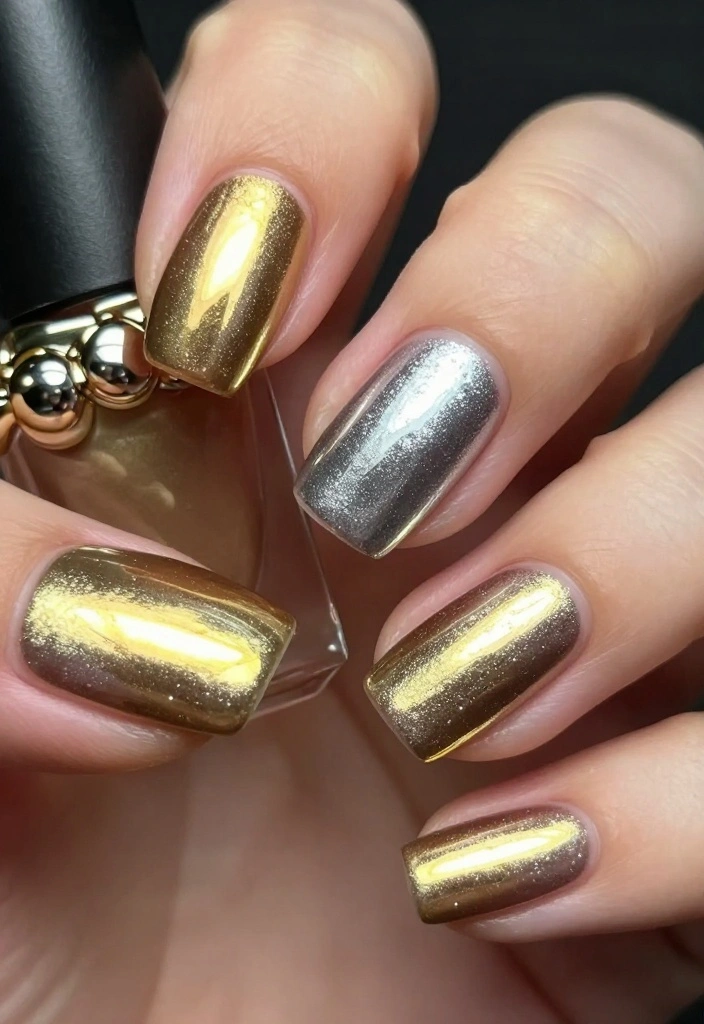 17 Unique Acrylic Nails Ideas That Will Transform Your Nail Game Without Compromising Nail Health! - 8. Metallic Marvels 1