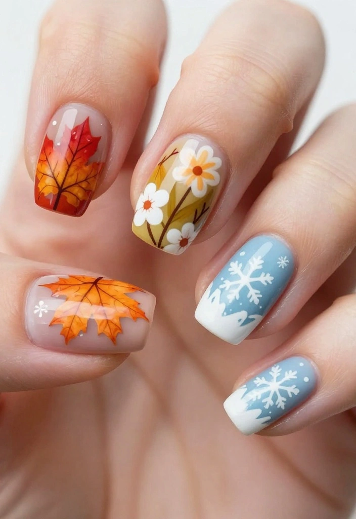 17 Unique Acrylic Nails Ideas That Will Transform Your Nail Game Without Compromising Nail Health! - 9. Seasonal Styles 1