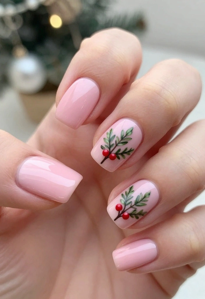 18 DIY Funky Christmas Nails That Are Easier Than You Think! - 13. Mistletoe Kisses 1