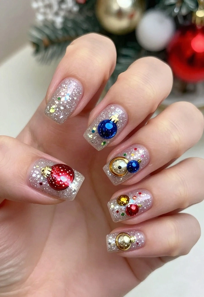 18 DIY Funky Christmas Nails That Are Easier Than You Think! - 17. Christmas Baubles 1