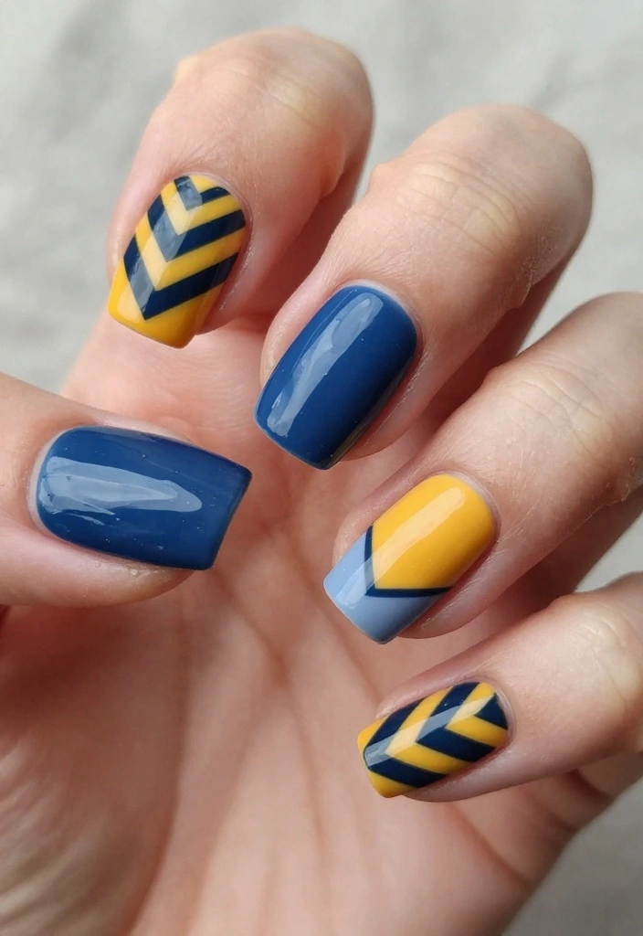 18 Fashion-Forward Art Deco Nails That Will Elevate Your Style Game! - 11. Art Deco Chevron Patterns 1