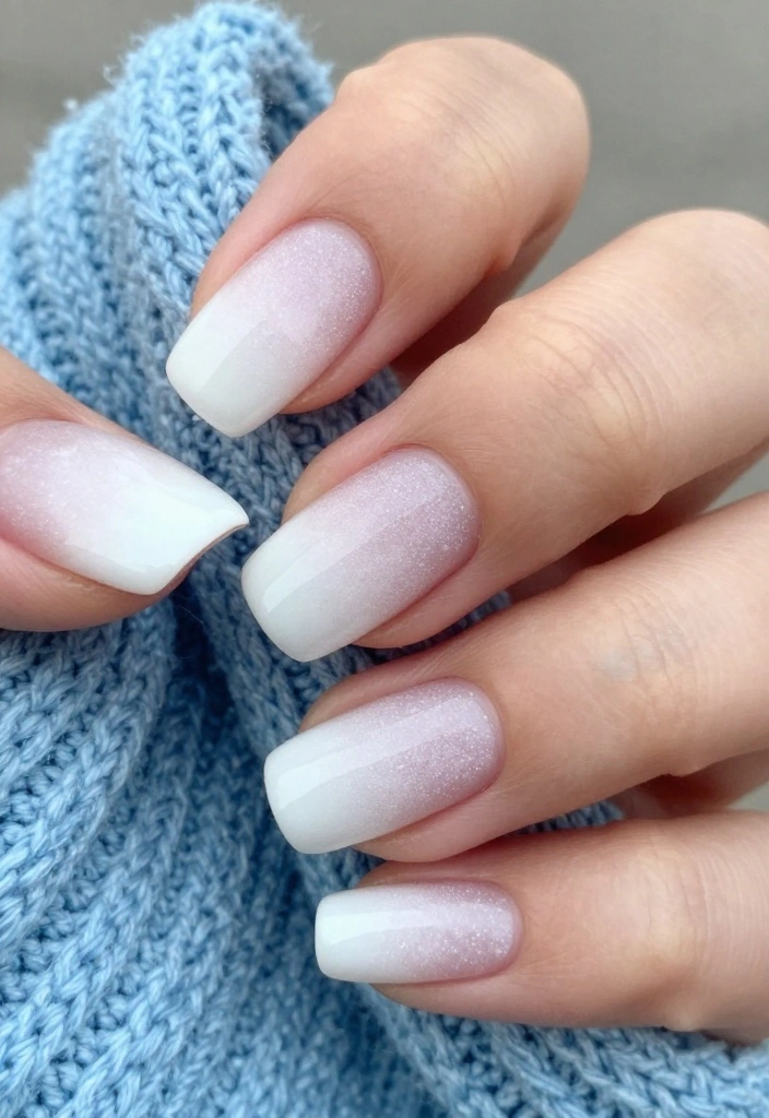 18 Festive Snow Nails That'll Have Everyone Asking, 'Where Did You Get That?' - 1. Frosty White Ombre 1