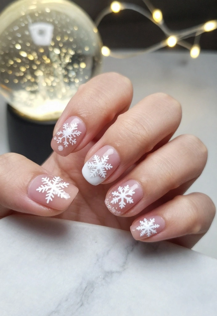 18 Festive Snow Nails That'll Have Everyone Asking, 'Where Did You Get That?' - 2. Snowflake Accents 1