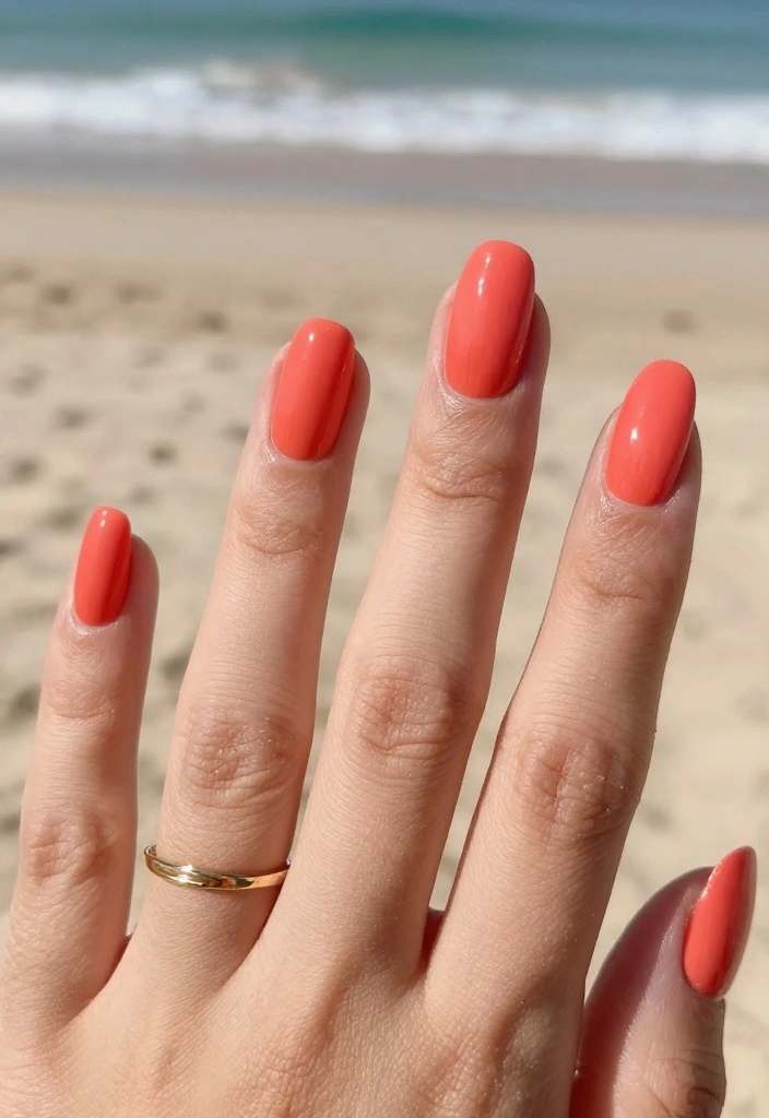 18 Fun and Festive Summer Nail Colors to Rock at Your Next Pool Party! - 1. Tropical Coral 1