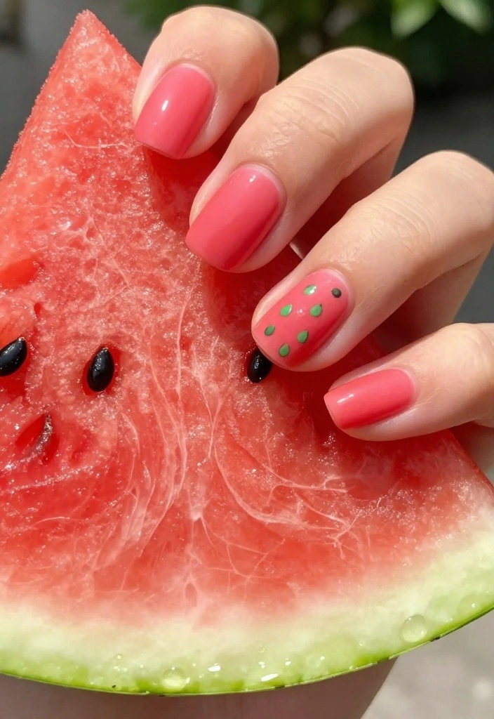18 Fun and Festive Summer Nail Colors to Rock at Your Next Pool Party! - 10. Juicy Watermelon 1
