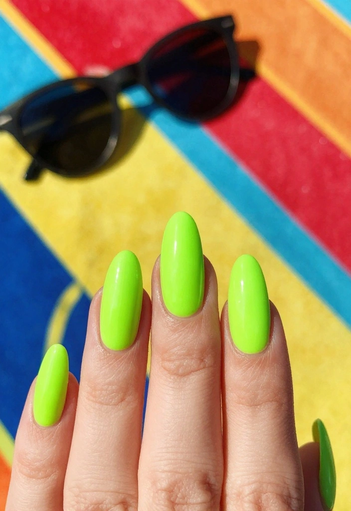 18 Fun and Festive Summer Nail Colors to Rock at Your Next Pool Party! - 12. Neon Green 1