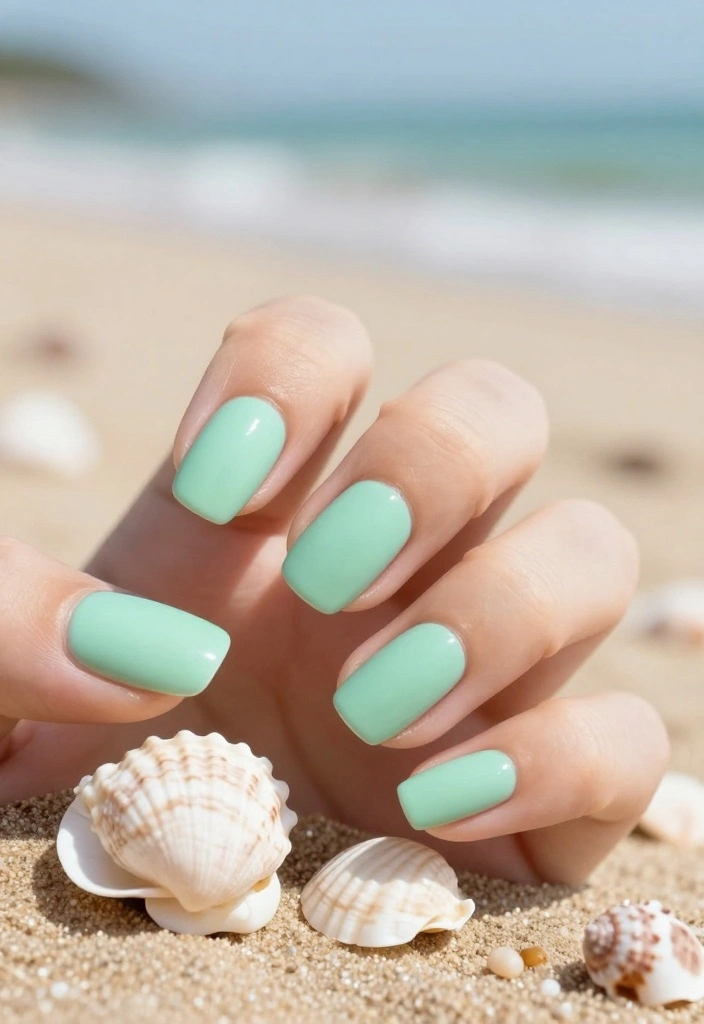 18 Fun and Festive Summer Nail Colors to Rock at Your Next Pool Party! - 15. Seafoam Green 1