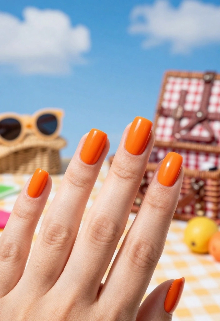 18 Fun and Festive Summer Nail Colors to Rock at Your Next Pool Party! - 7. Bright Orange 1