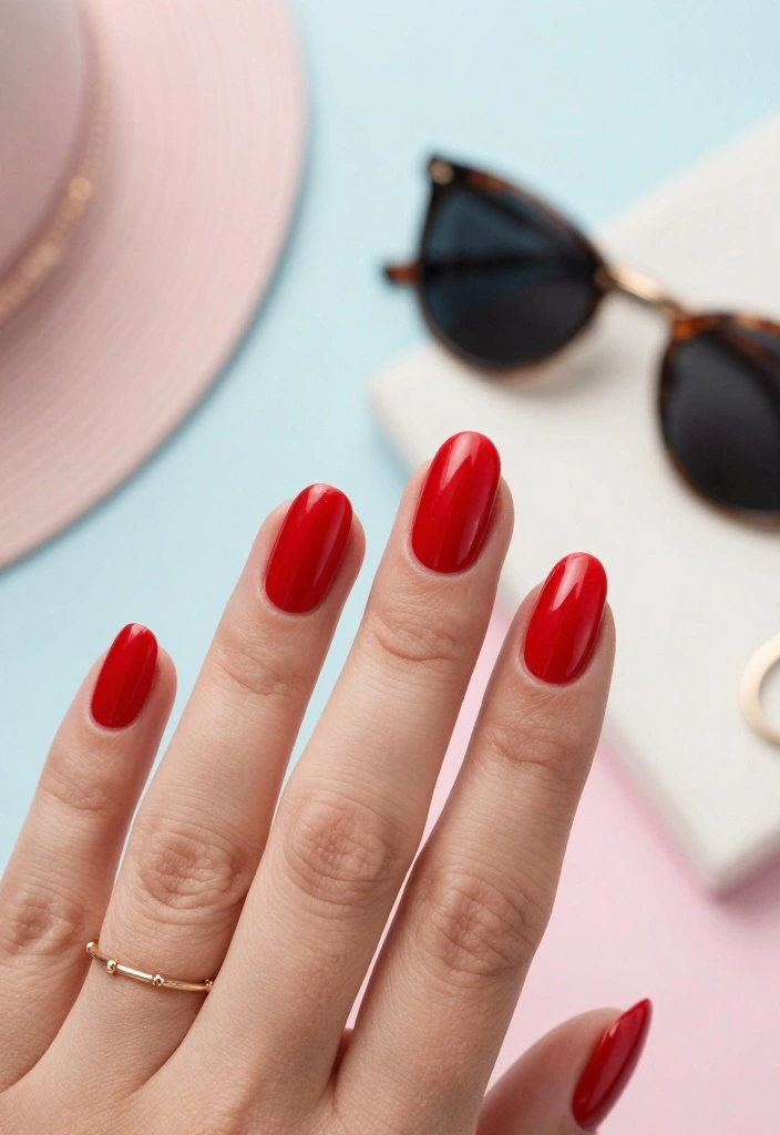 18 Fun and Festive Summer Nail Colors to Rock at Your Next Pool Party! - 9. Bright Red 1