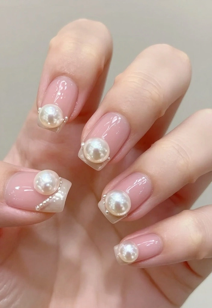 18 Glamorous Hot Nails That Will Turn Heads Everywhere You Go! - 10. Pearl Accents 1