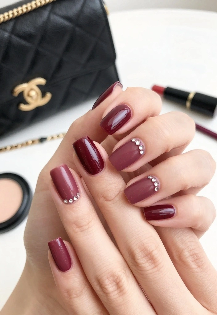 18 Glamorous Hot Nails That Will Turn Heads Everywhere You Go! - 2. Deep Burgundy Glam 1