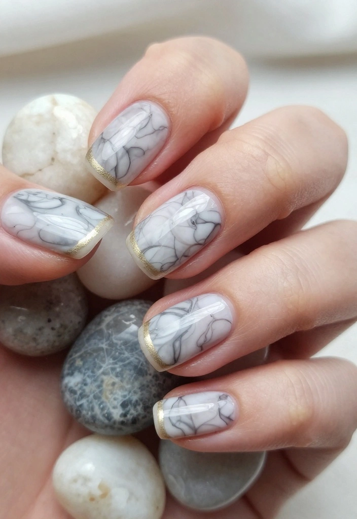 18 Glamorous Hot Nails That Will Turn Heads Everywhere You Go! - 8. Marble Effect 1