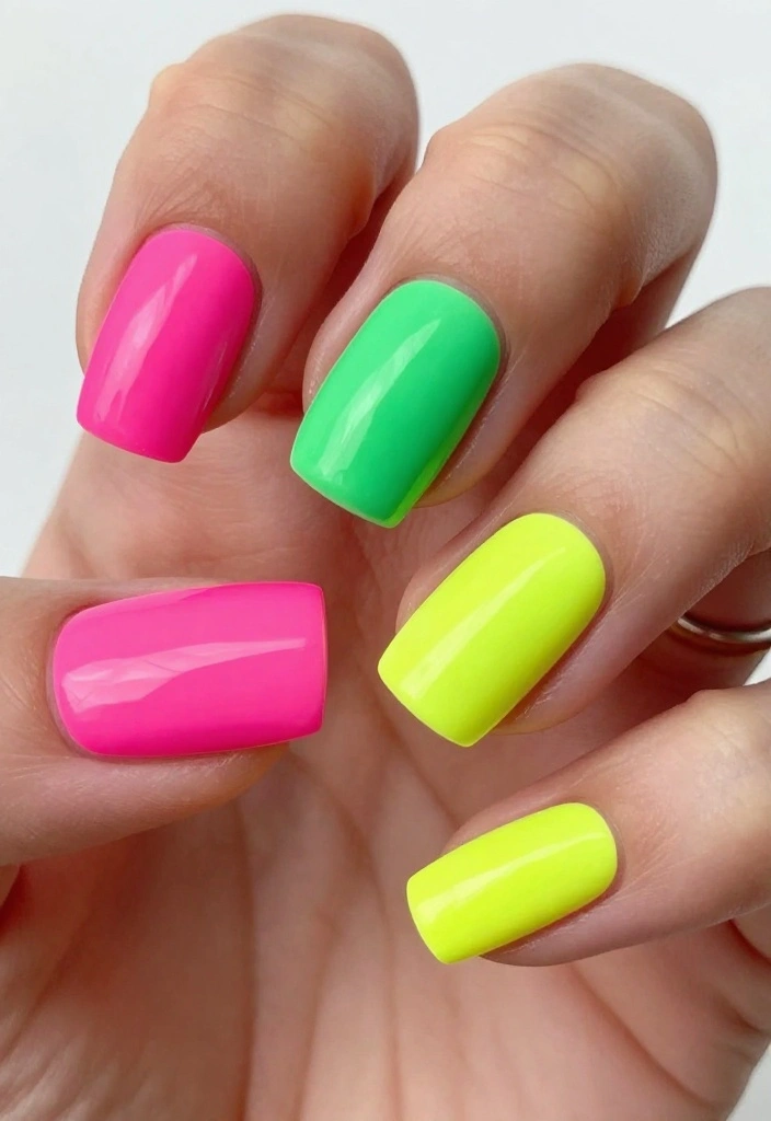 18 Glamorous NYE Nail Ideas That Will Make You the Star of the Party! - 11. Neon Glam 1