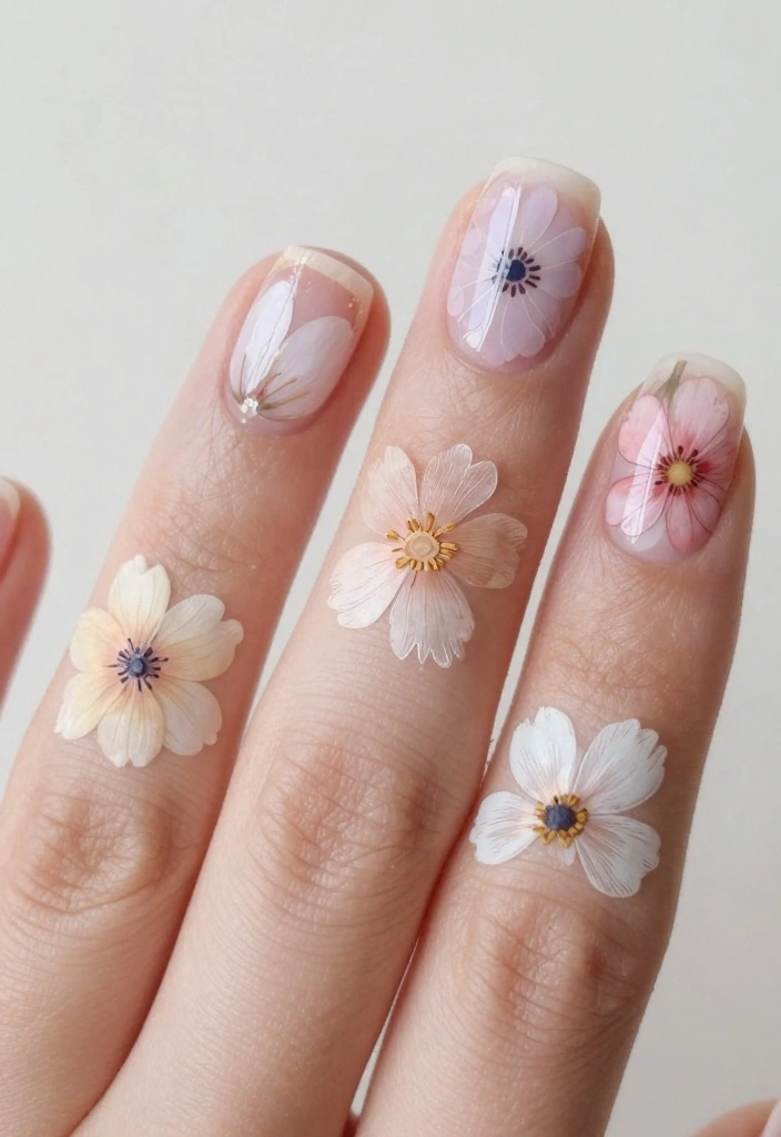 18 Glamorous NYE Nail Ideas That Will Make You the Star of the Party! - 13. Floral Elegance 1