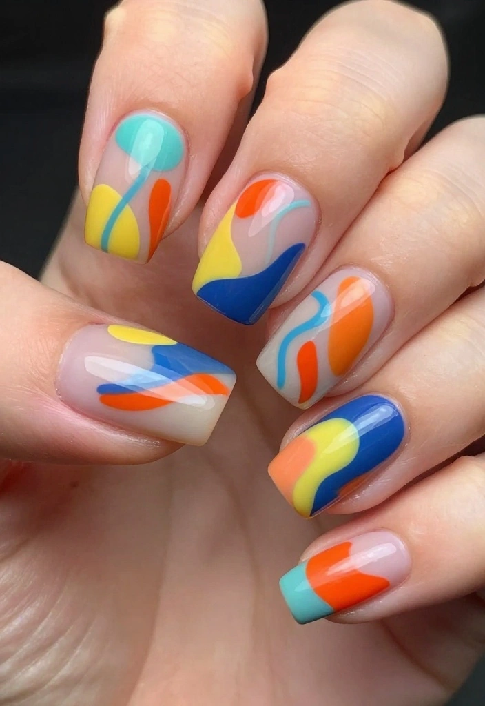 18 Glamorous NYE Nail Ideas That Will Make You the Star of the Party! - 15. Artistic Abstract 1