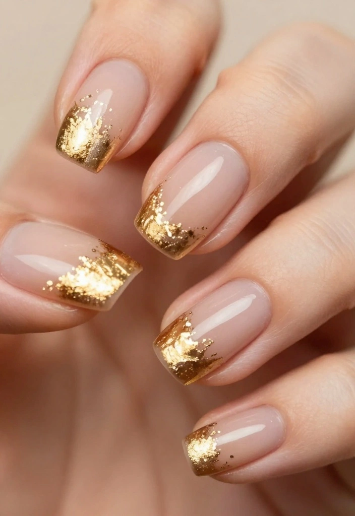 18 Glamorous NYE Nail Ideas That Will Make You the Star of the Party! - 4. Glitzy Gold Foil 1