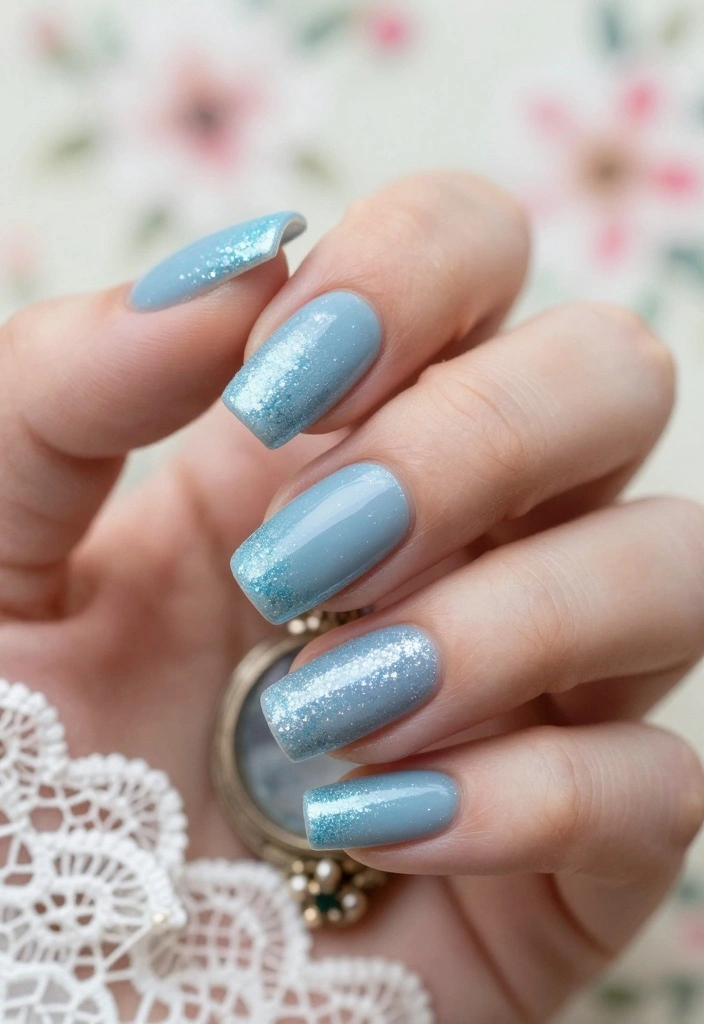 18 Glitter French Nails That Will Elevate Your Style Game Instantly! - 11. Vintage Glitter French Nails 1