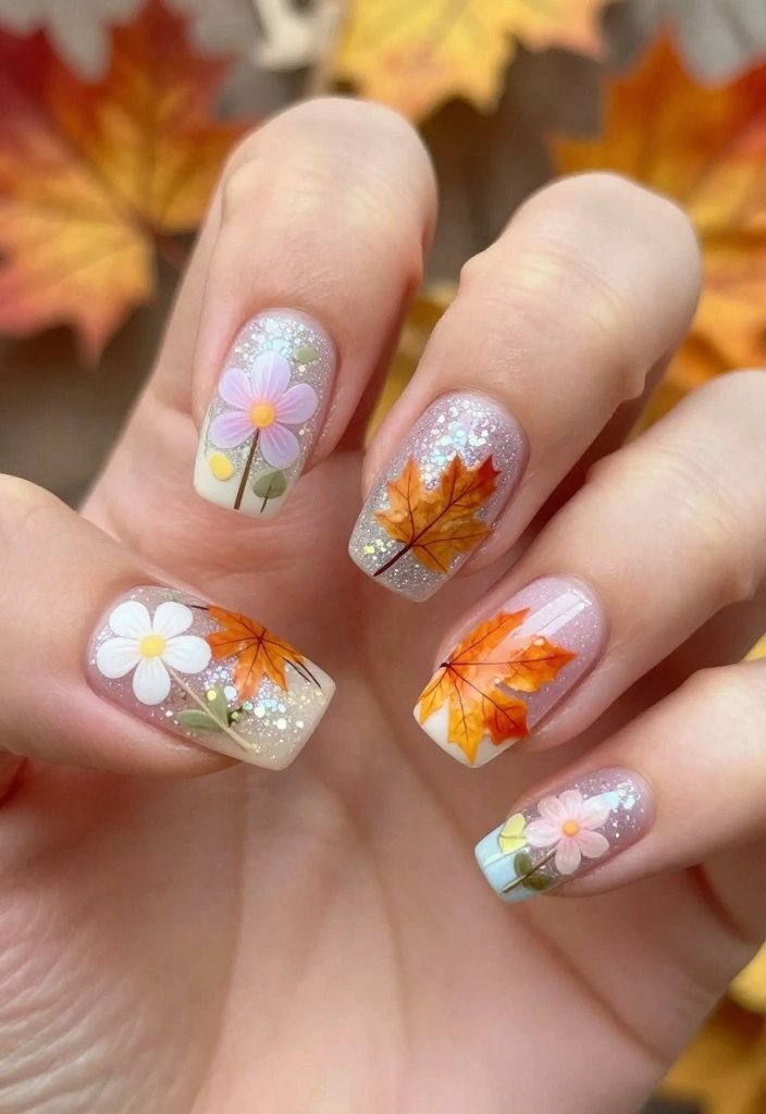 18 Glitter French Nails That Will Elevate Your Style Game Instantly! - 17. Glitter French with Seasonal Themes 1