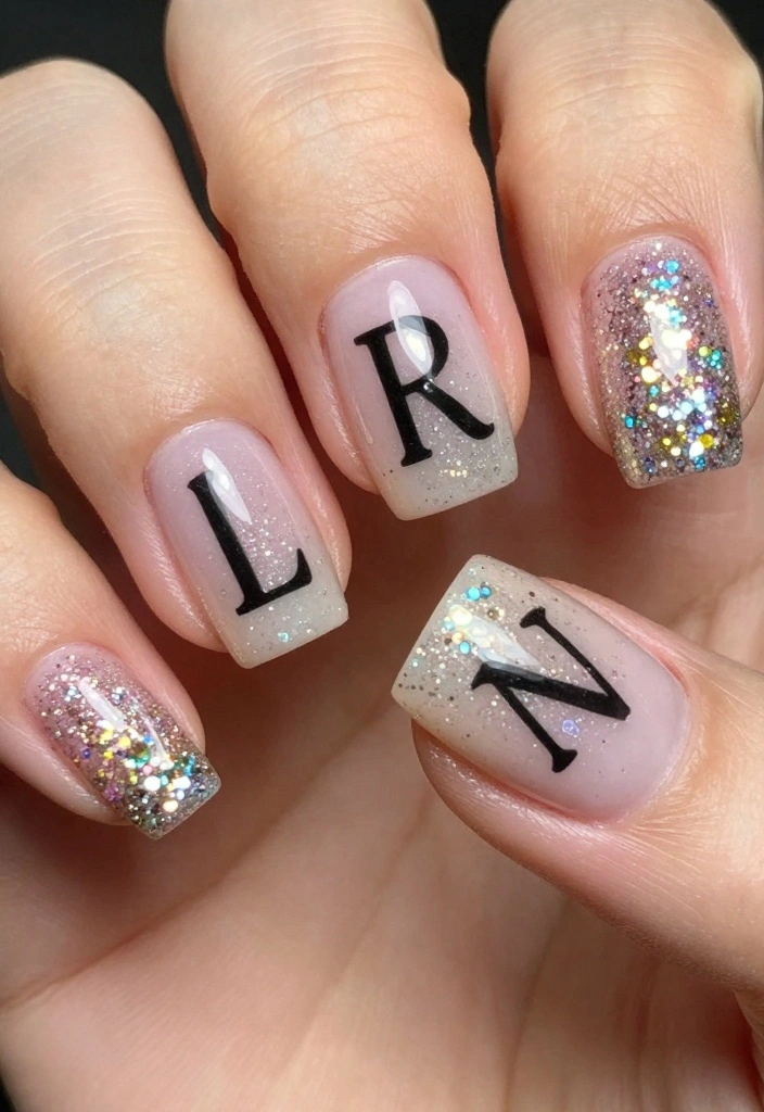 18 Glitter French Nails That Will Elevate Your Style Game Instantly! - 18. Glitter French with Custom Designs 1