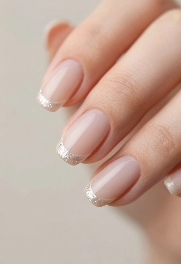 18 Glitter French Nails That Will Elevate Your Style Game Instantly! - 6. Minimalist Glitter French 1