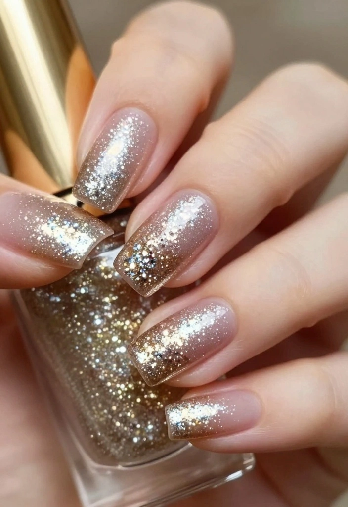 18 Glitter French Nails That Will Elevate Your Style Game Instantly! - 9. Glitter French with Metallic Accents 1