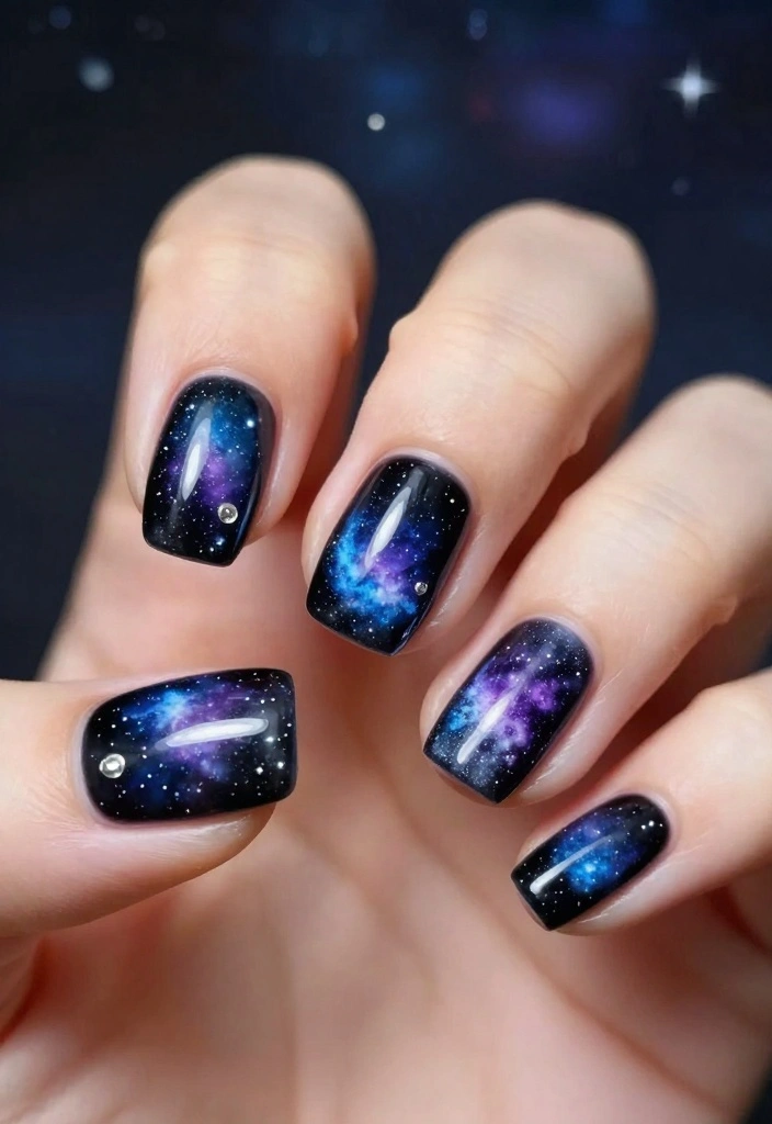 18 Nail Ideas to Elevate Your Fabulous Nails to the Next Level! - 1. Galaxy Nails 1