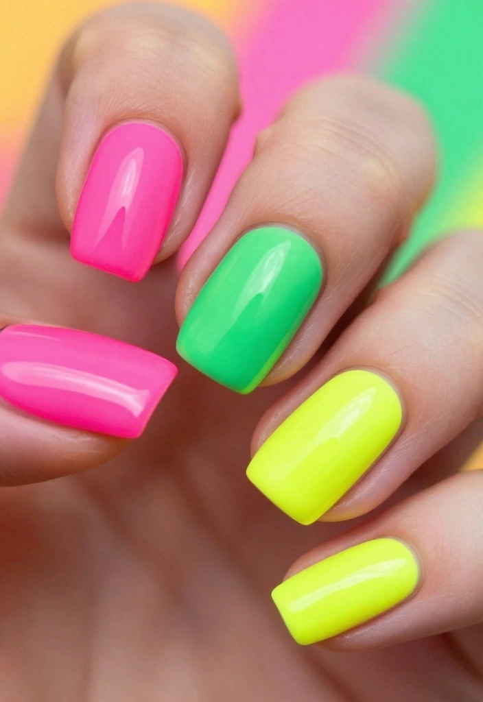 18 Nail Ideas to Elevate Your Fabulous Nails to the Next Level! - 16. Neon Vibes 1